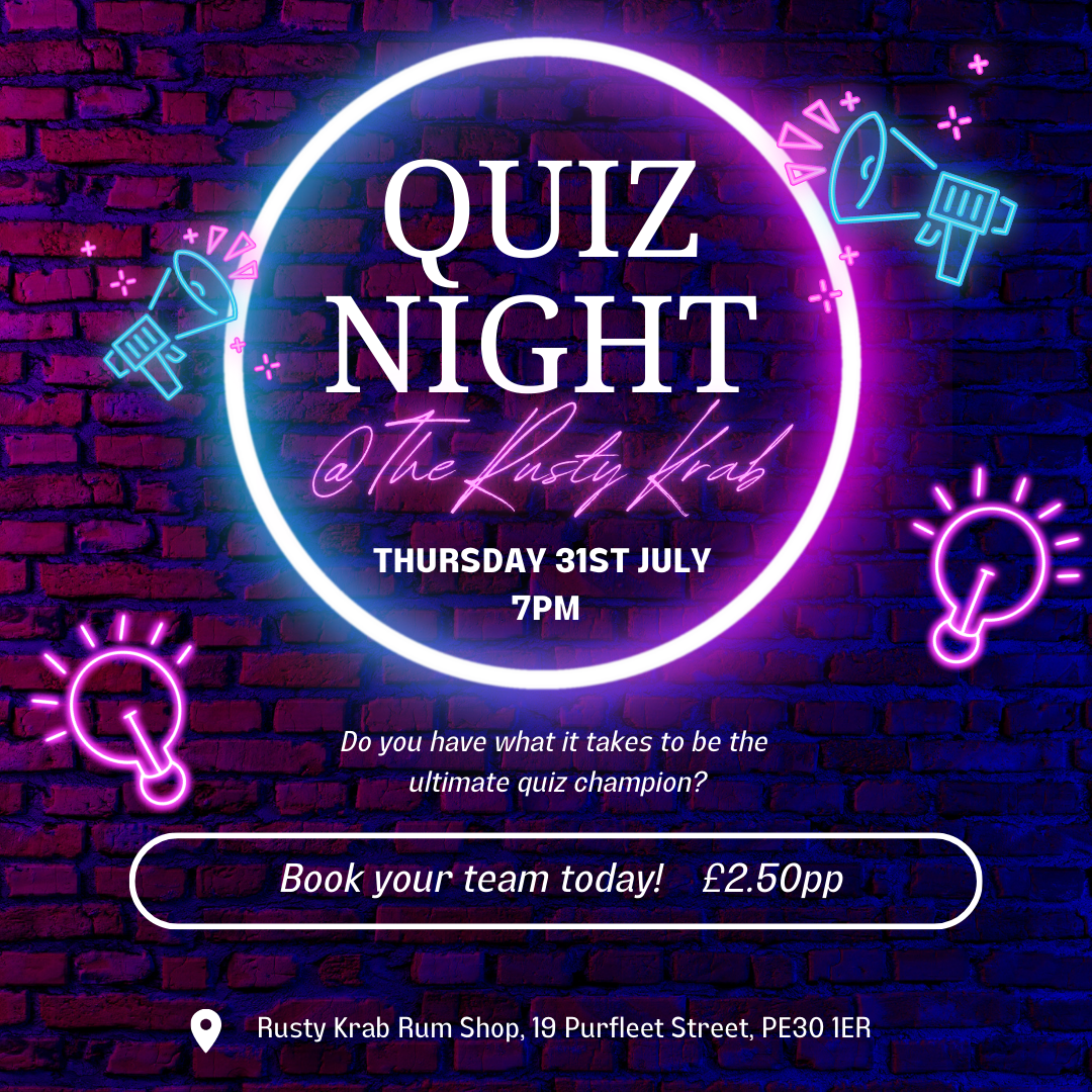 Quiz night Thursday 31st July