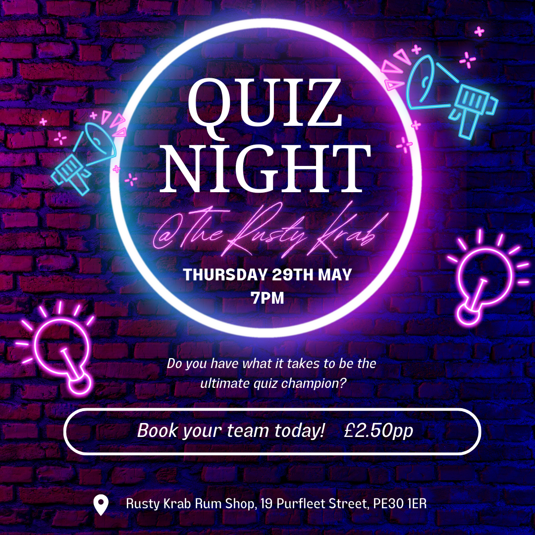 Quiz night Thursday 29th May