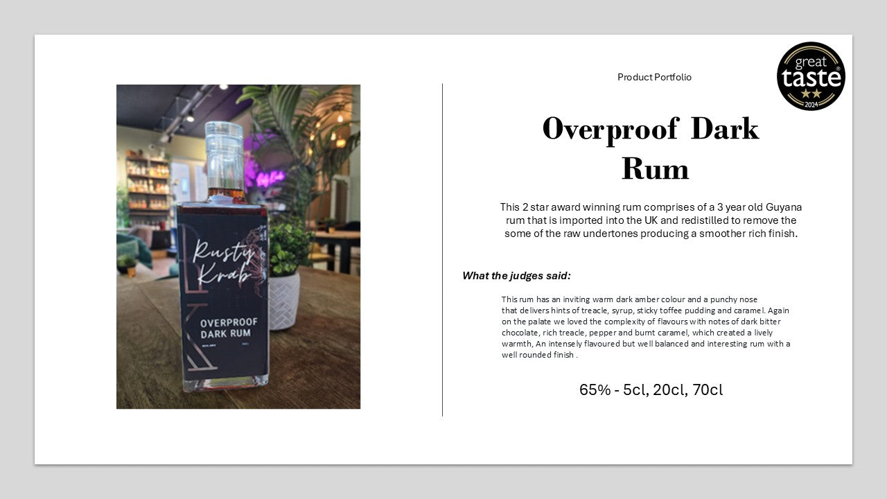 Rusty Krab Overproof Dark Rum 65% - 70cl