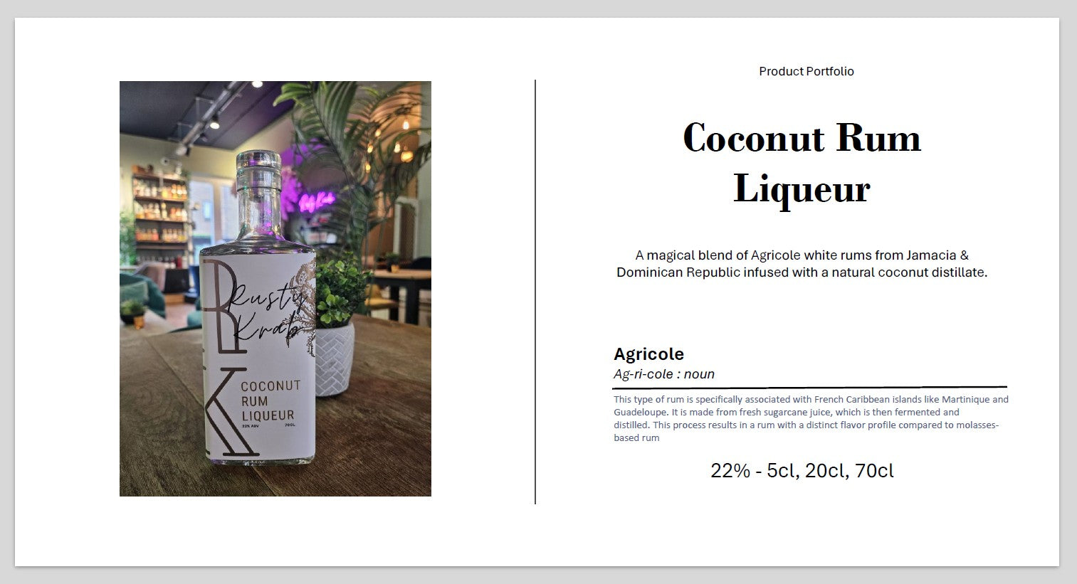Rusty Krab Coconut Liqueur 22% - 70cl